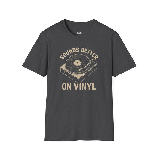 Vinyl Sound T-Shirt – Dark Heather front view