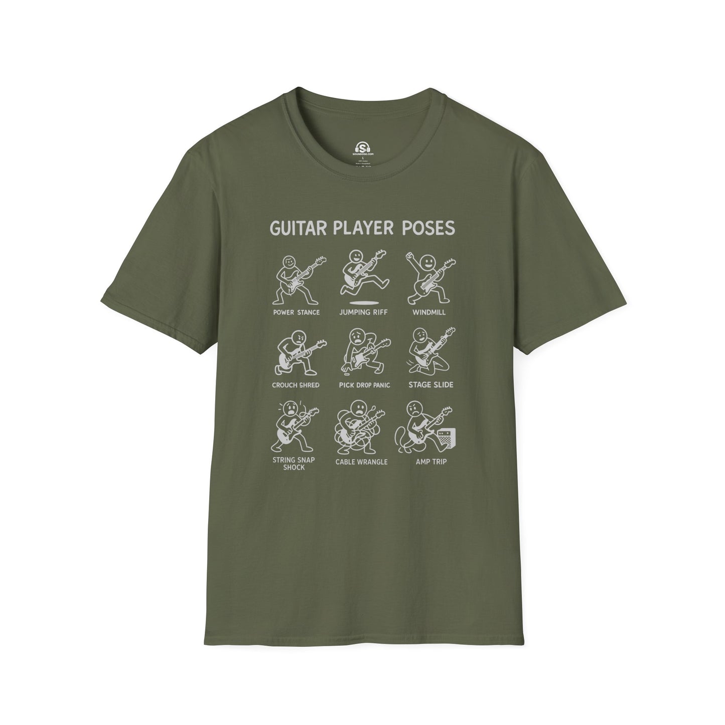 Player Poses T-Shirt – Military Green front view