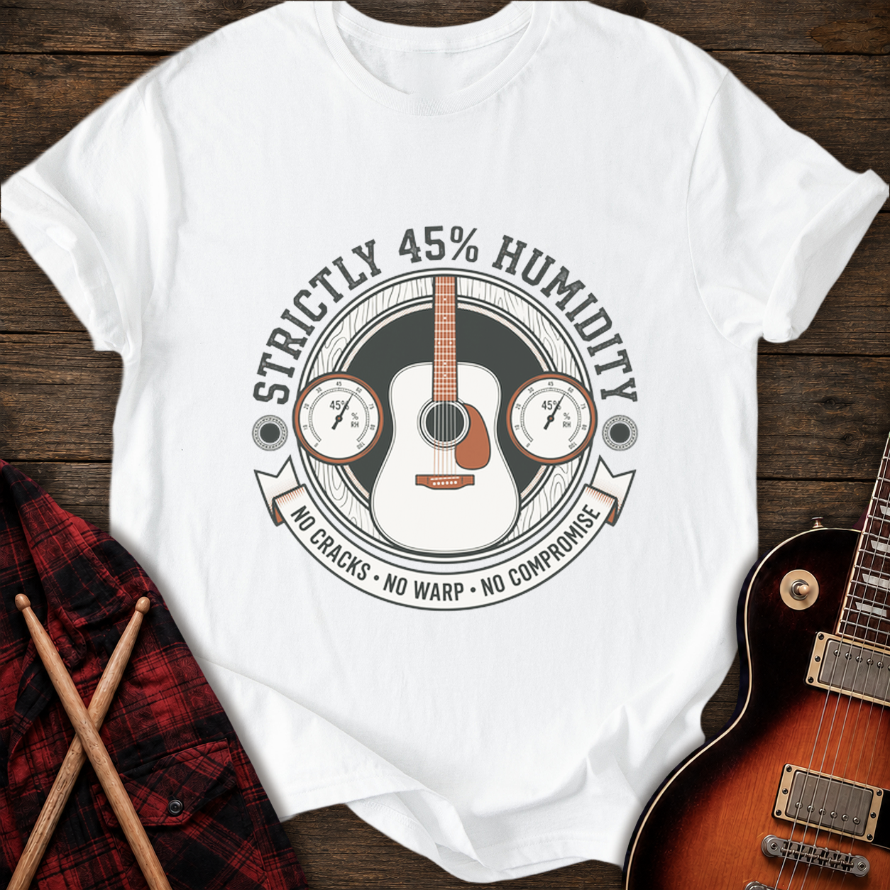 SOUNDOSE 45 Percent Humidity T-Shirt — White t-shirt