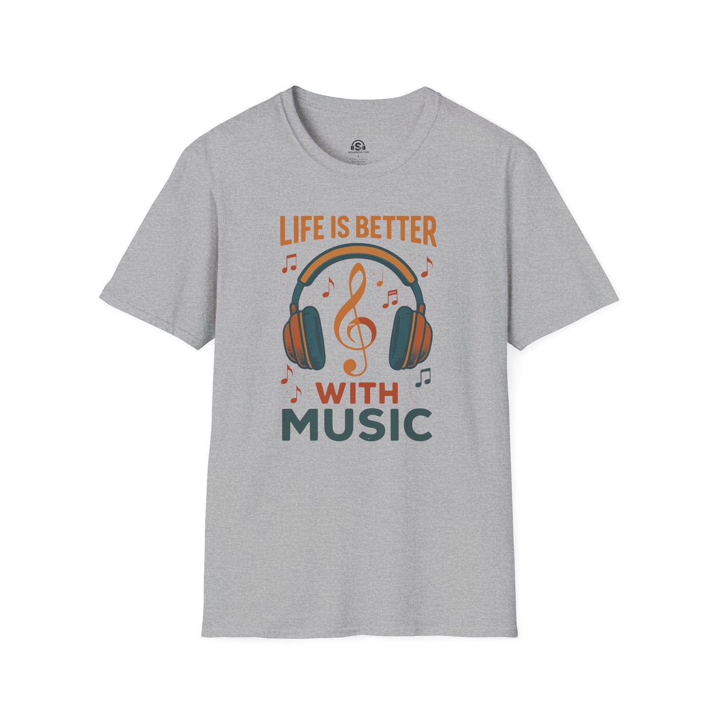 Music Life T-Shirt – Sport Grey front view