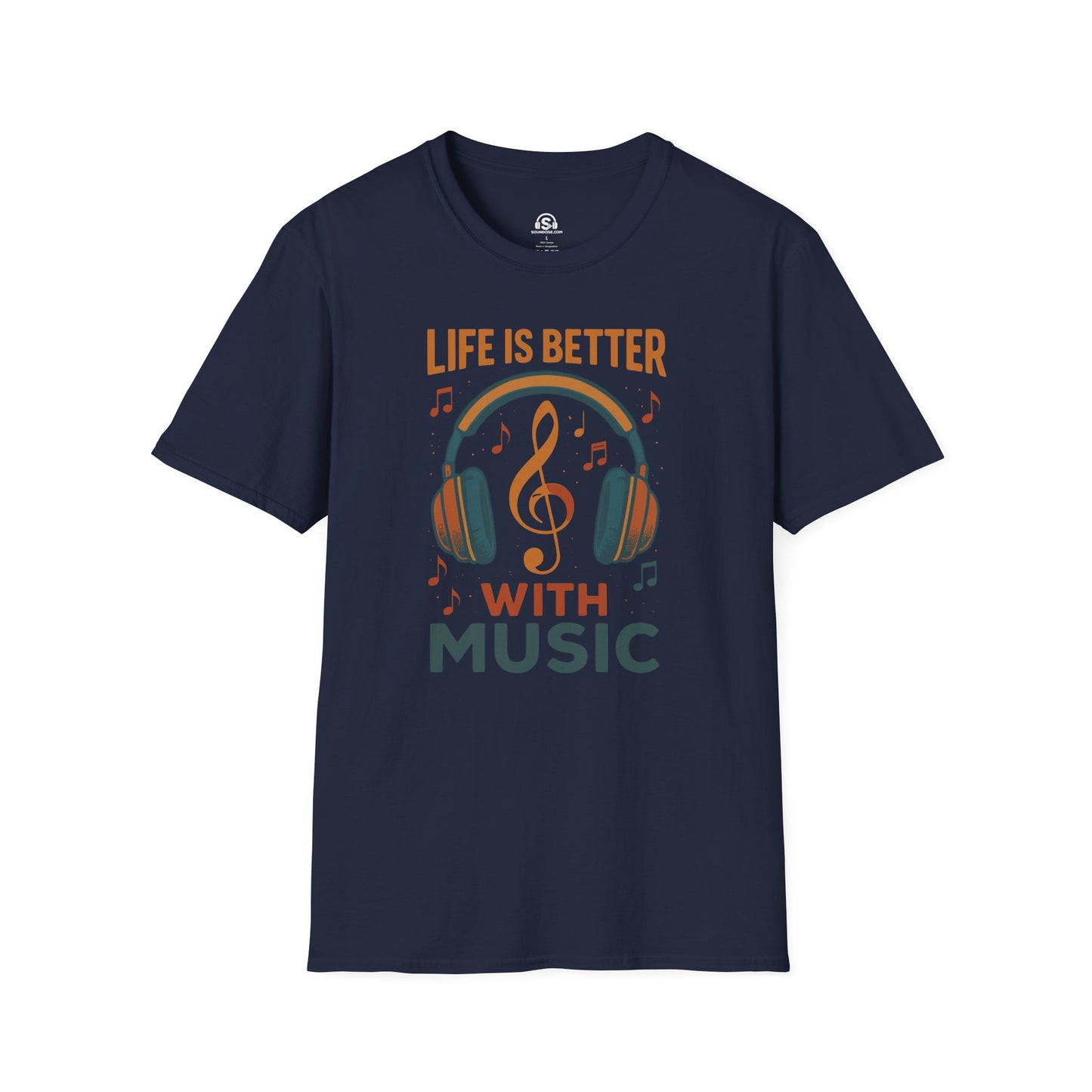 Music Life T-Shirt – Navy front view