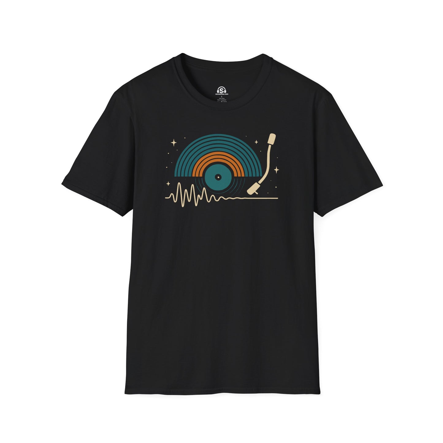 Vinyl Soundwave T-Shirt – Black front view