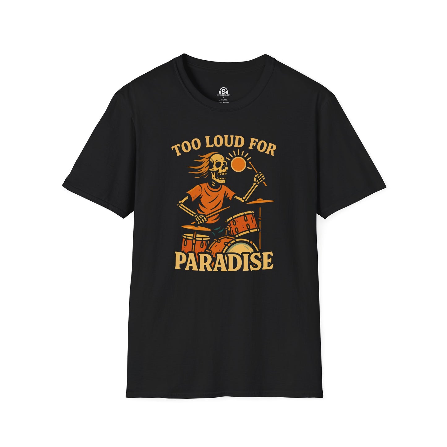Too Loud  T-Shirt – Black front view