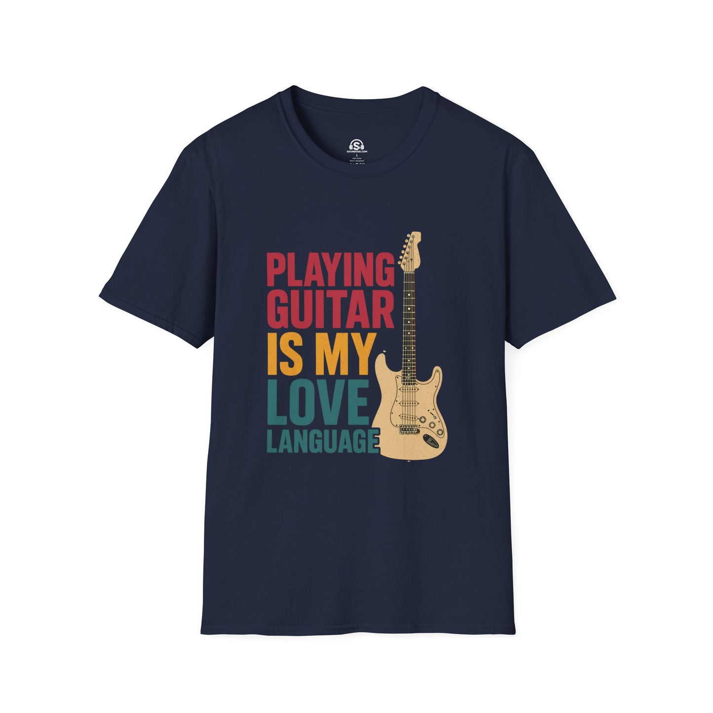 Guitar Language T-Shirt – Navy front view