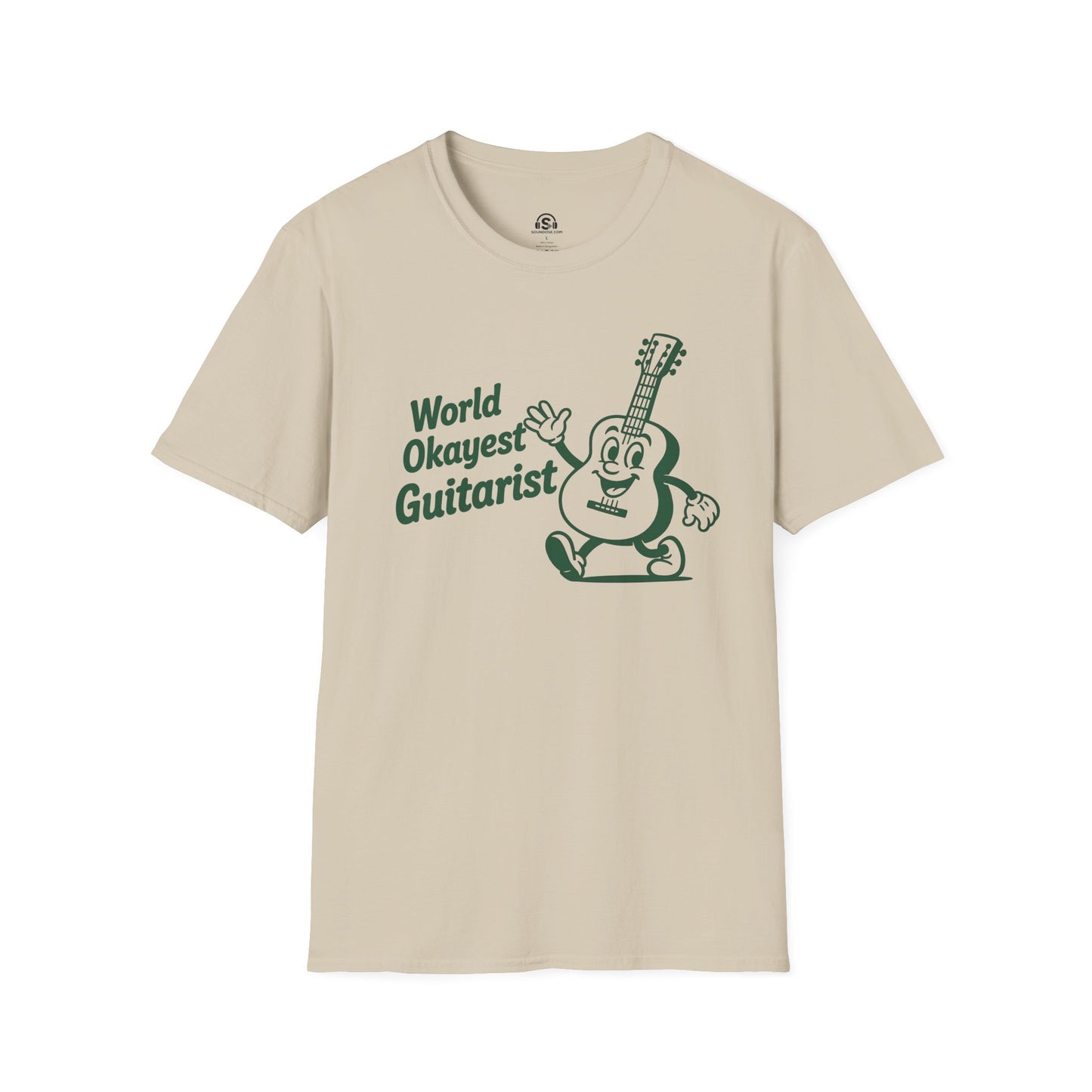 Okayest Guitarist T-Shirt – Sand front view