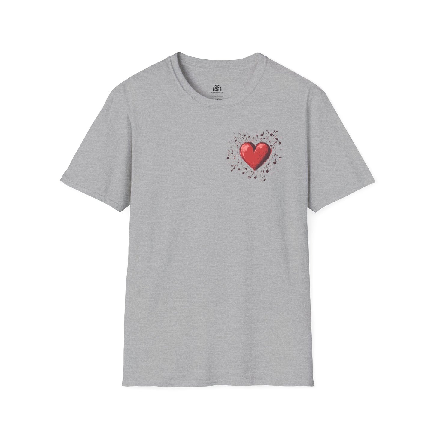 Musical Heart T-Shirt – Sport Grey front view