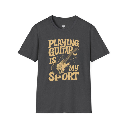 Guitar Sport T-Shirt in Dark Heather. "Playing Guitar Is My Sport"