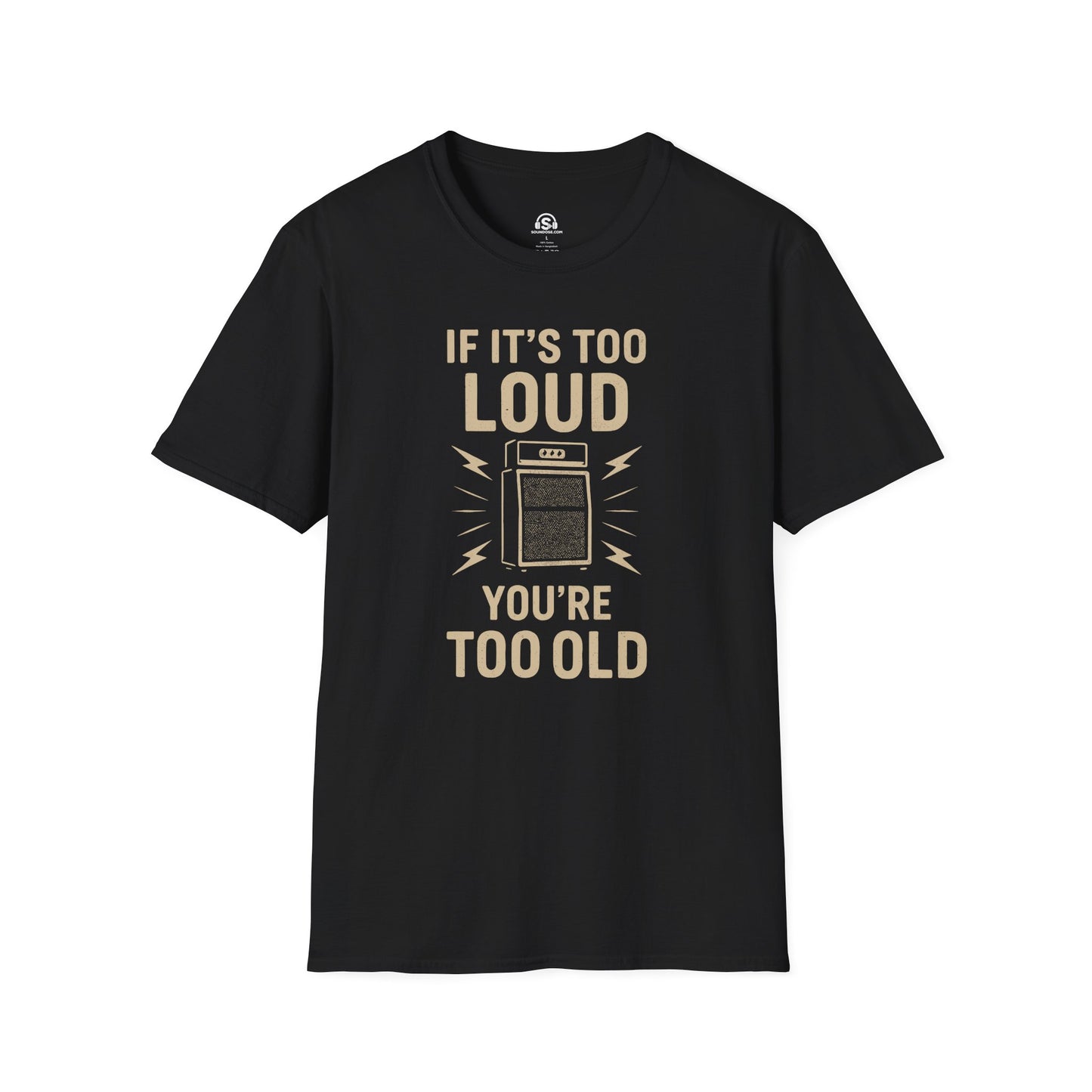 Too Old T-Shirt – Black front view