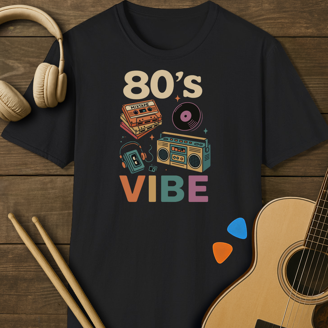 SOUNDOSE 80’s Vibe T-Shirt — Black t-shirt