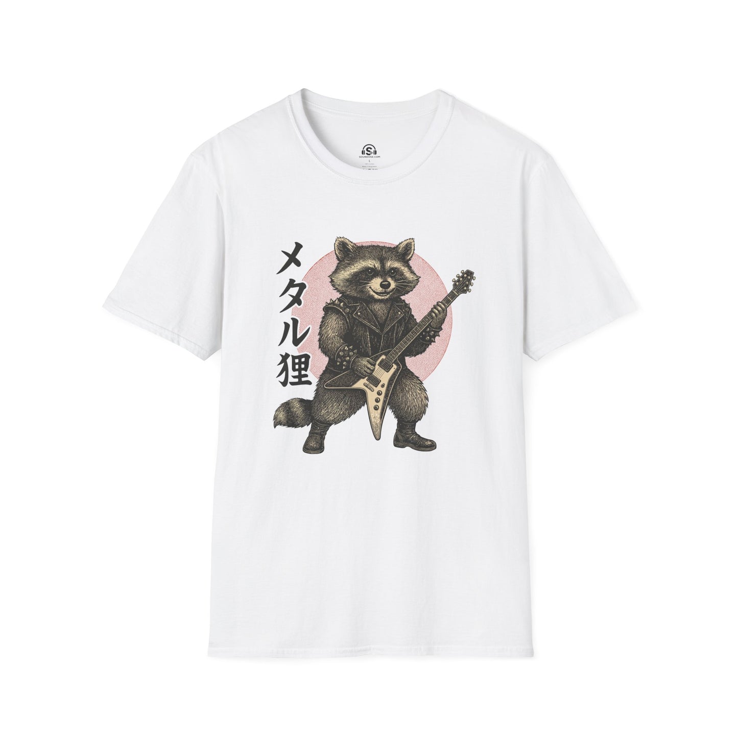 Metal Raccoon T-Shirt – White front view
