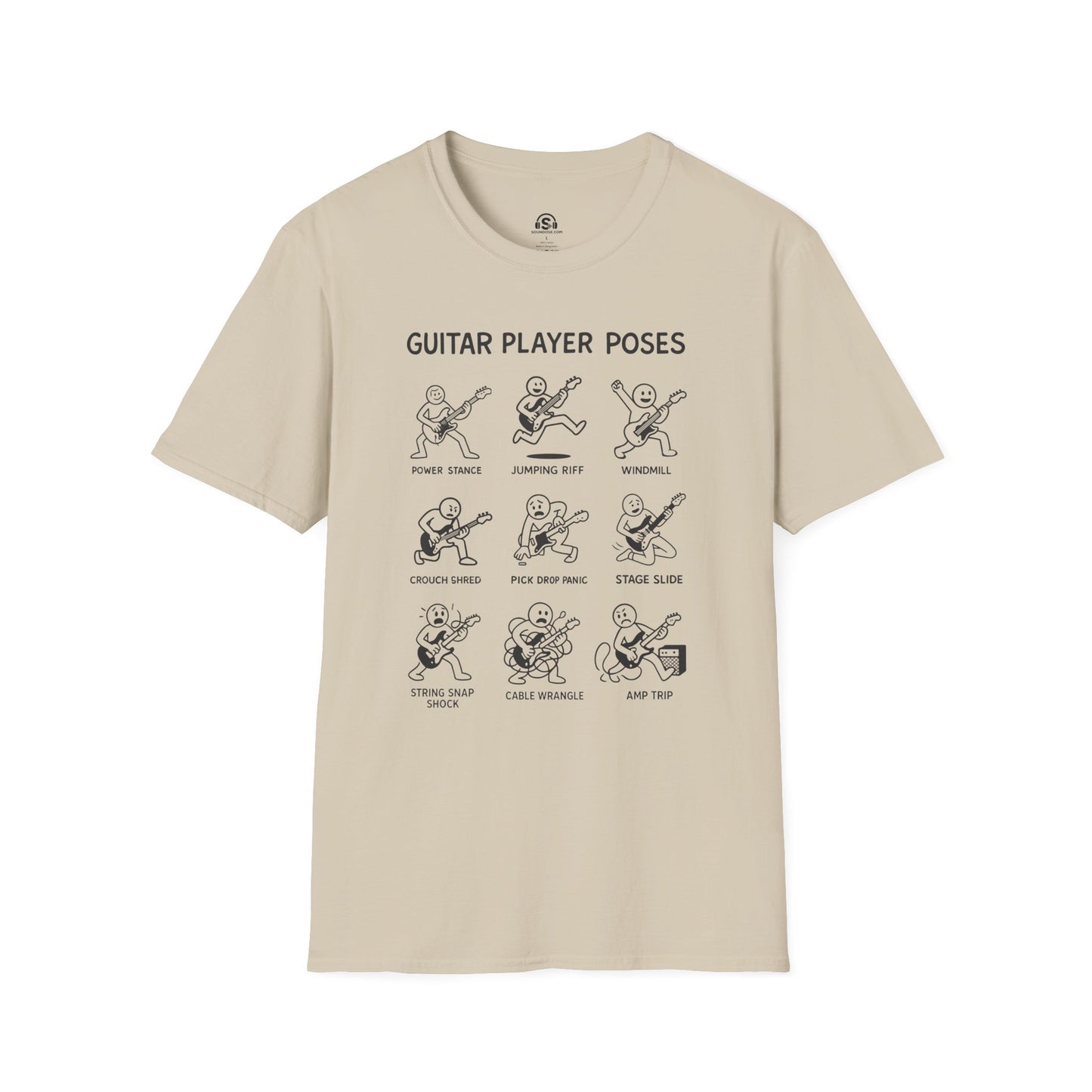 Player Poses T-Shirt – Sand front view