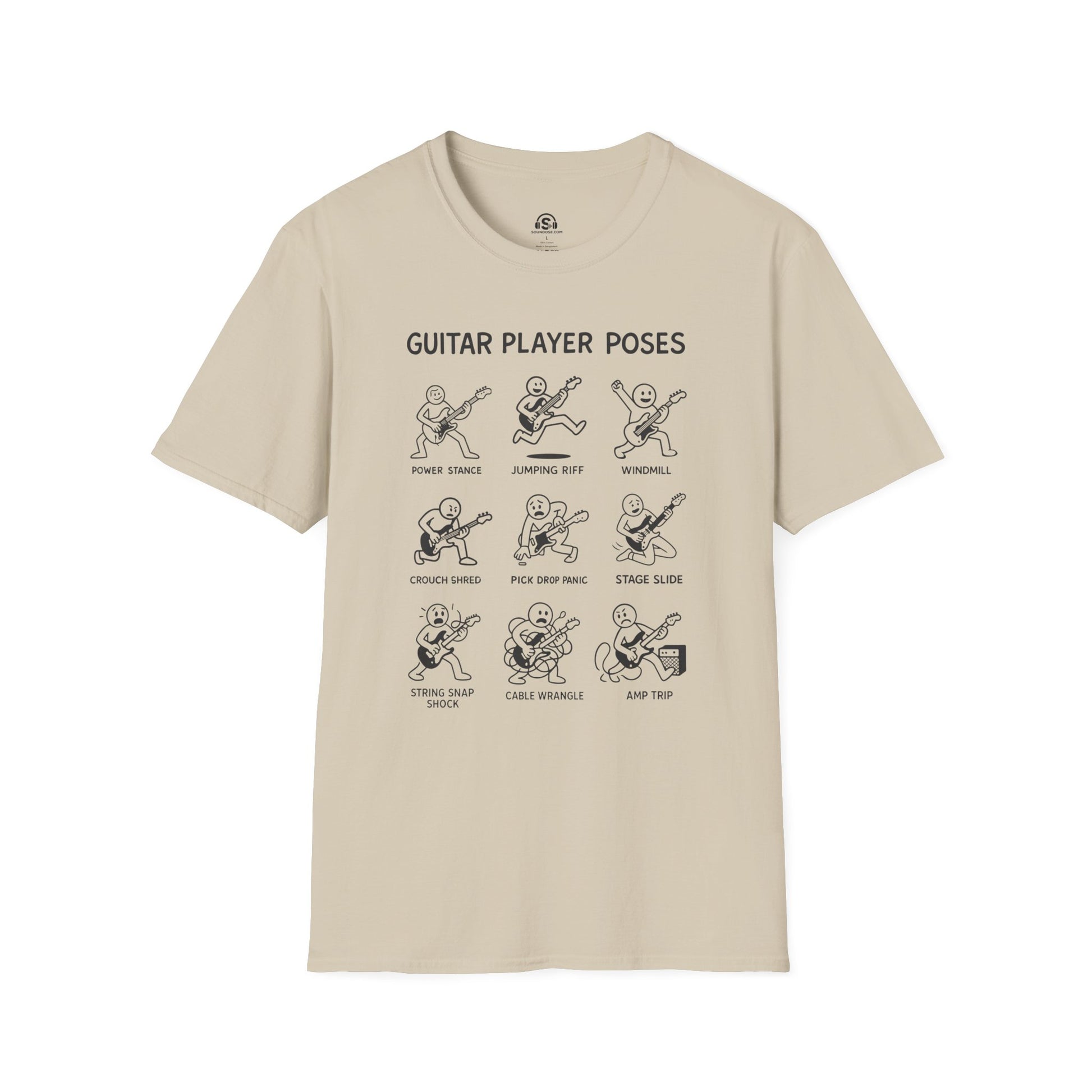 Player Poses T-Shirt – Sand front view