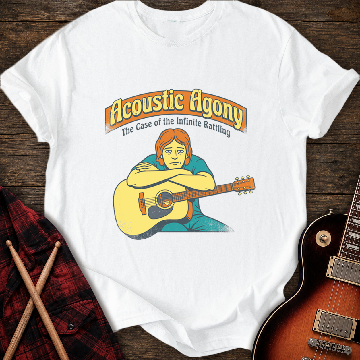 SOUNDOSE Acoustic Agony T-Shirt — White t-shirt
