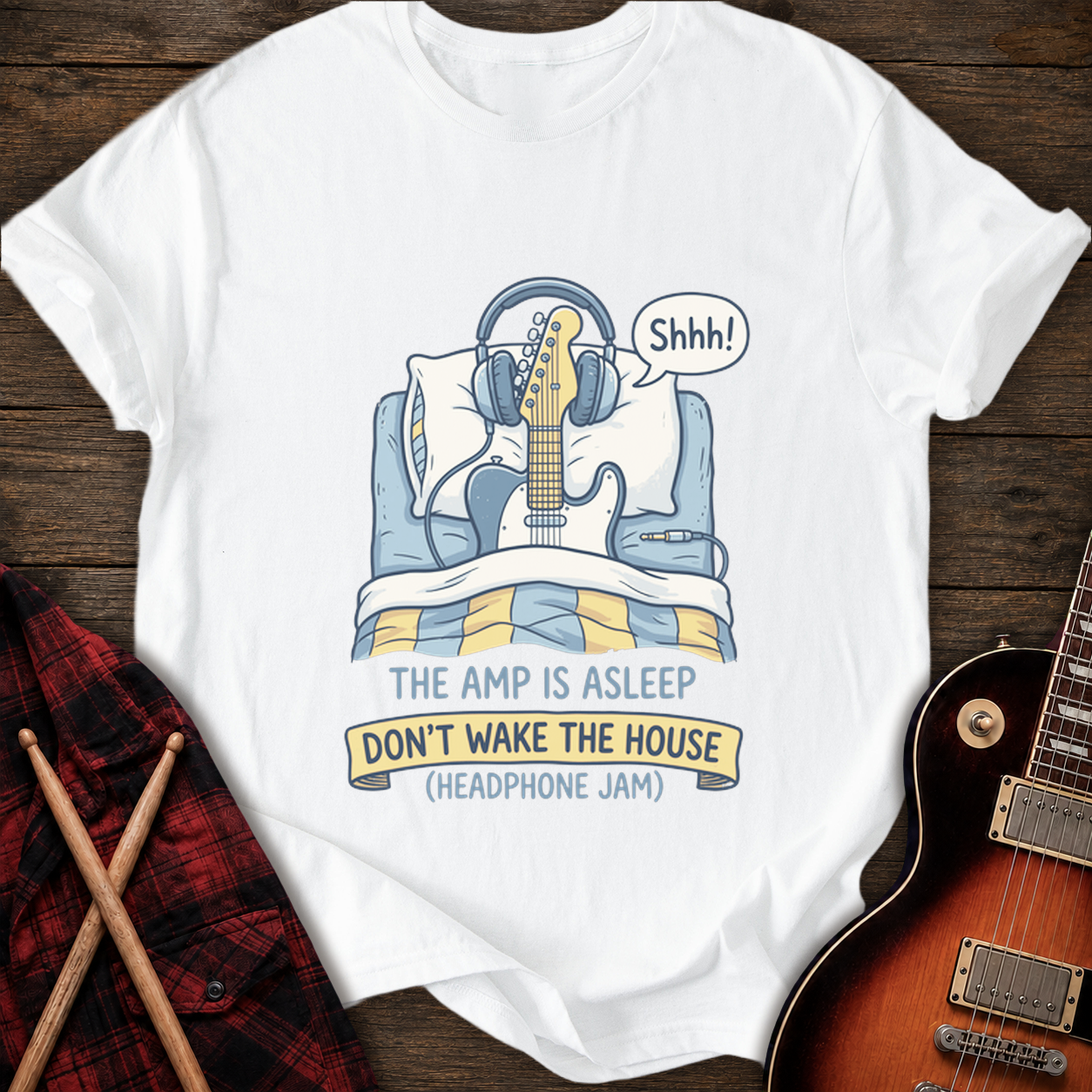 SOUNDOSE Amp Asleep T-Shirt — White t-shirt