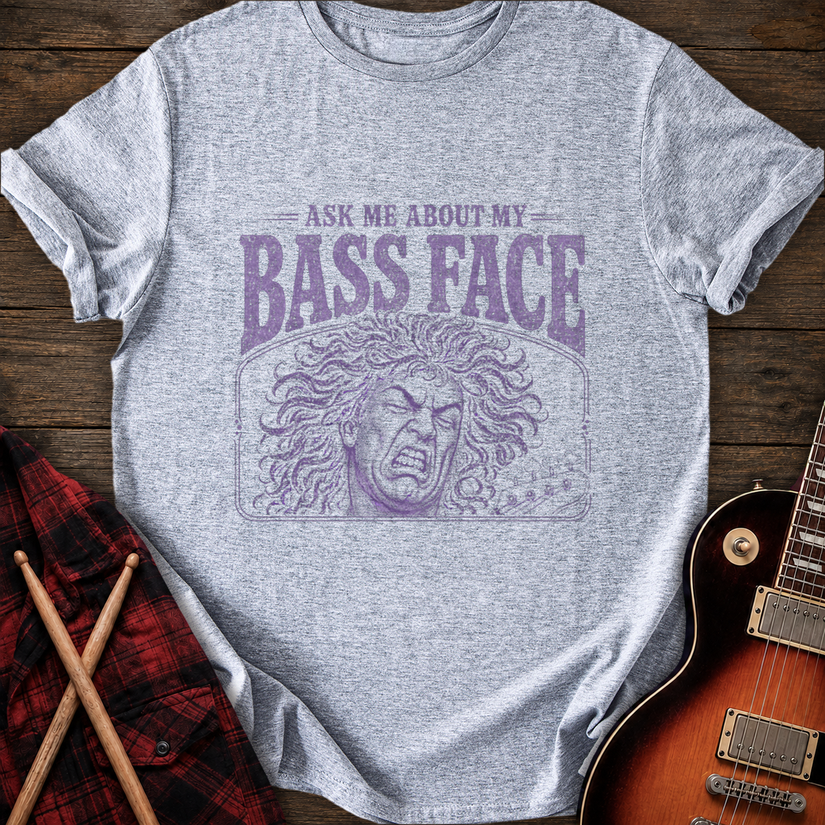SOUNDOSE Bass Face T-Shirt — Sport Grey t-shirt