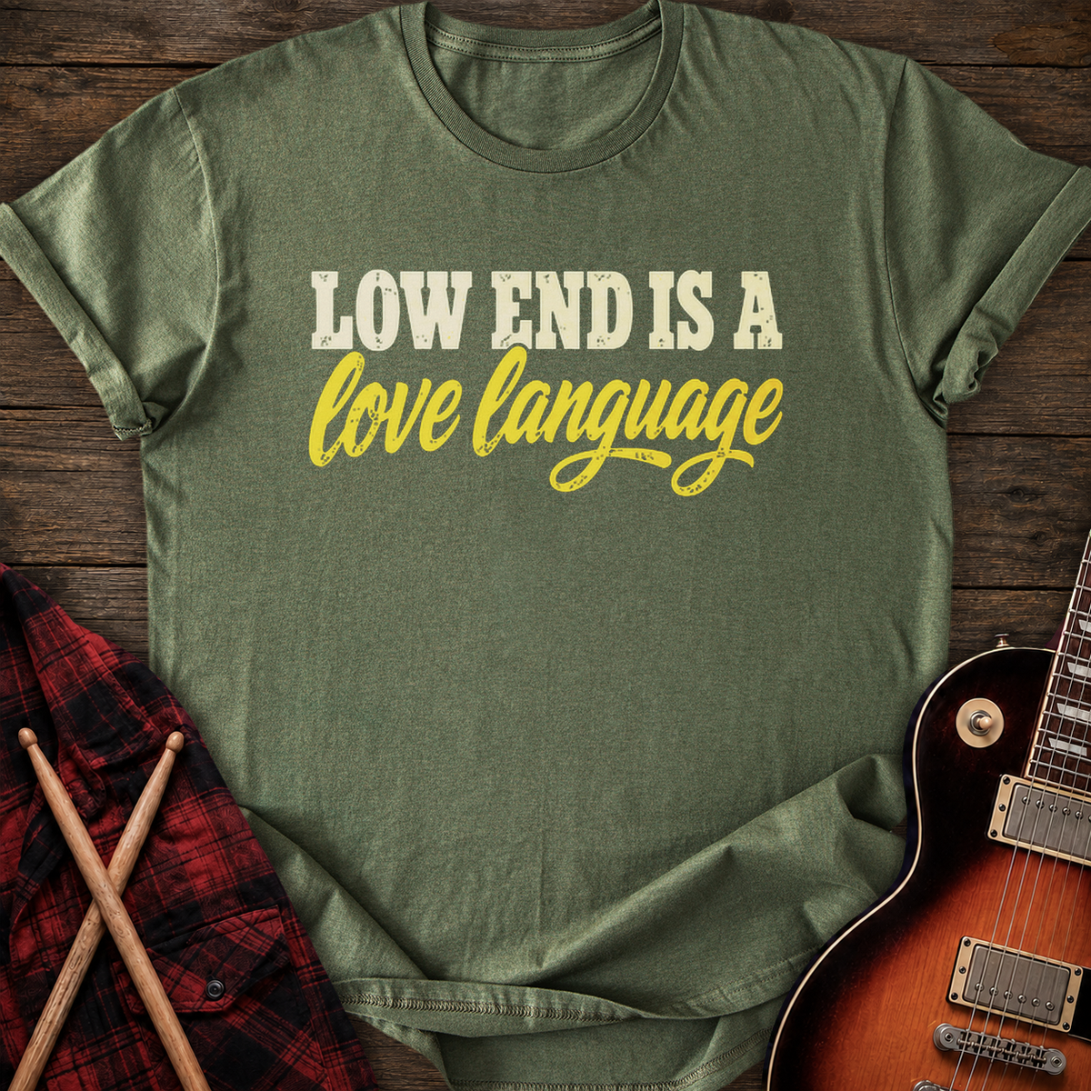 SOUNDOSE Bass Language T-Shirt — Military Green t-shirt