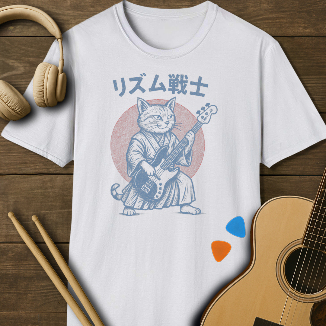 SOUNDOSE Bass Samurai T-Shirt — White t-shirt