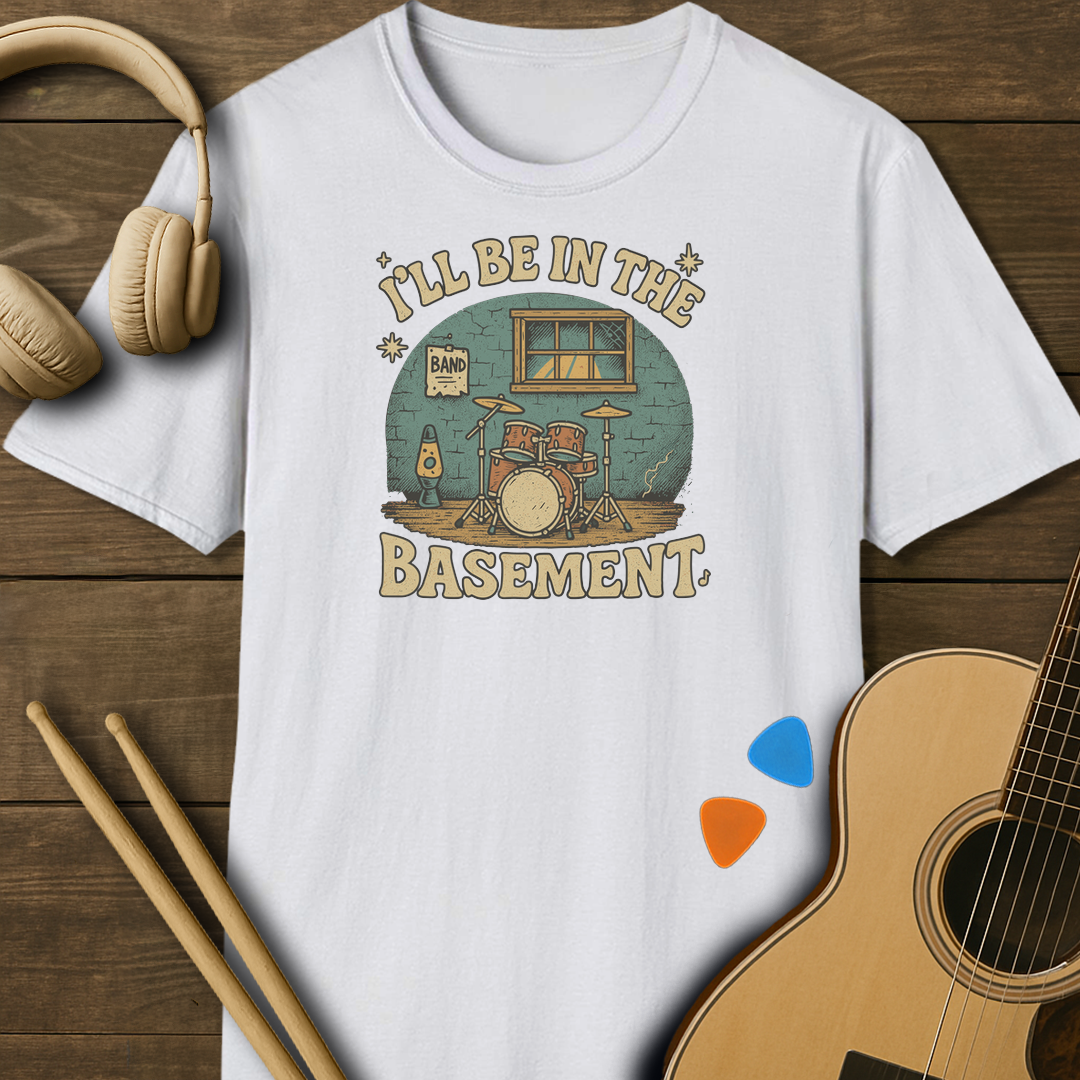 SOUNDOSE Be in Basement T-Shirt — White t-shirt