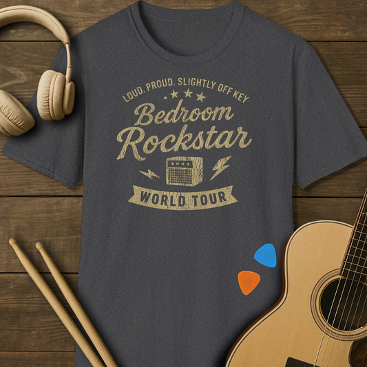 SOUNDOSE Bedroom Rockstar T-Shirt — Dark Heather t-shirt