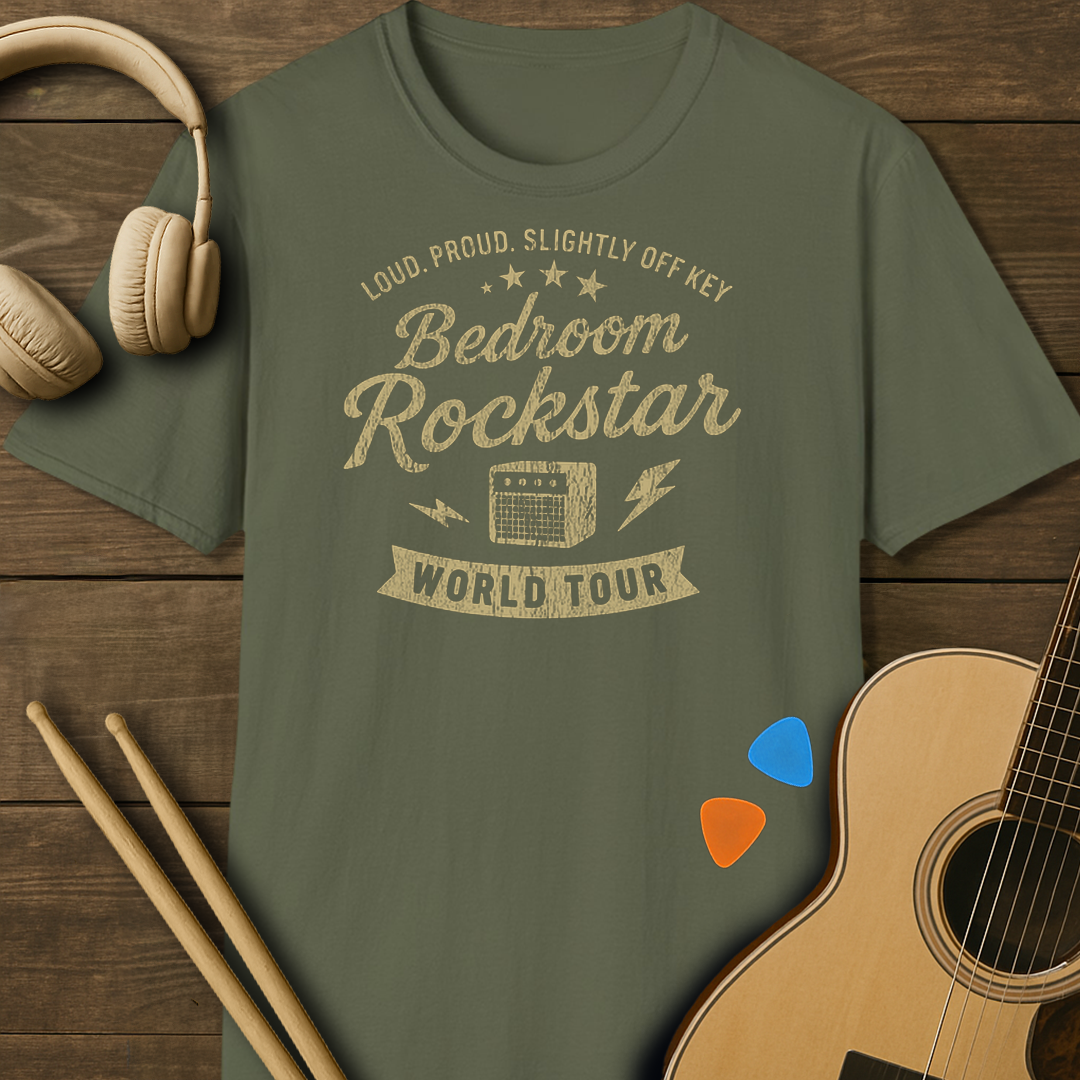 SOUNDOSE Bedroom Rockstar T-Shirt — Military Green t-shirt