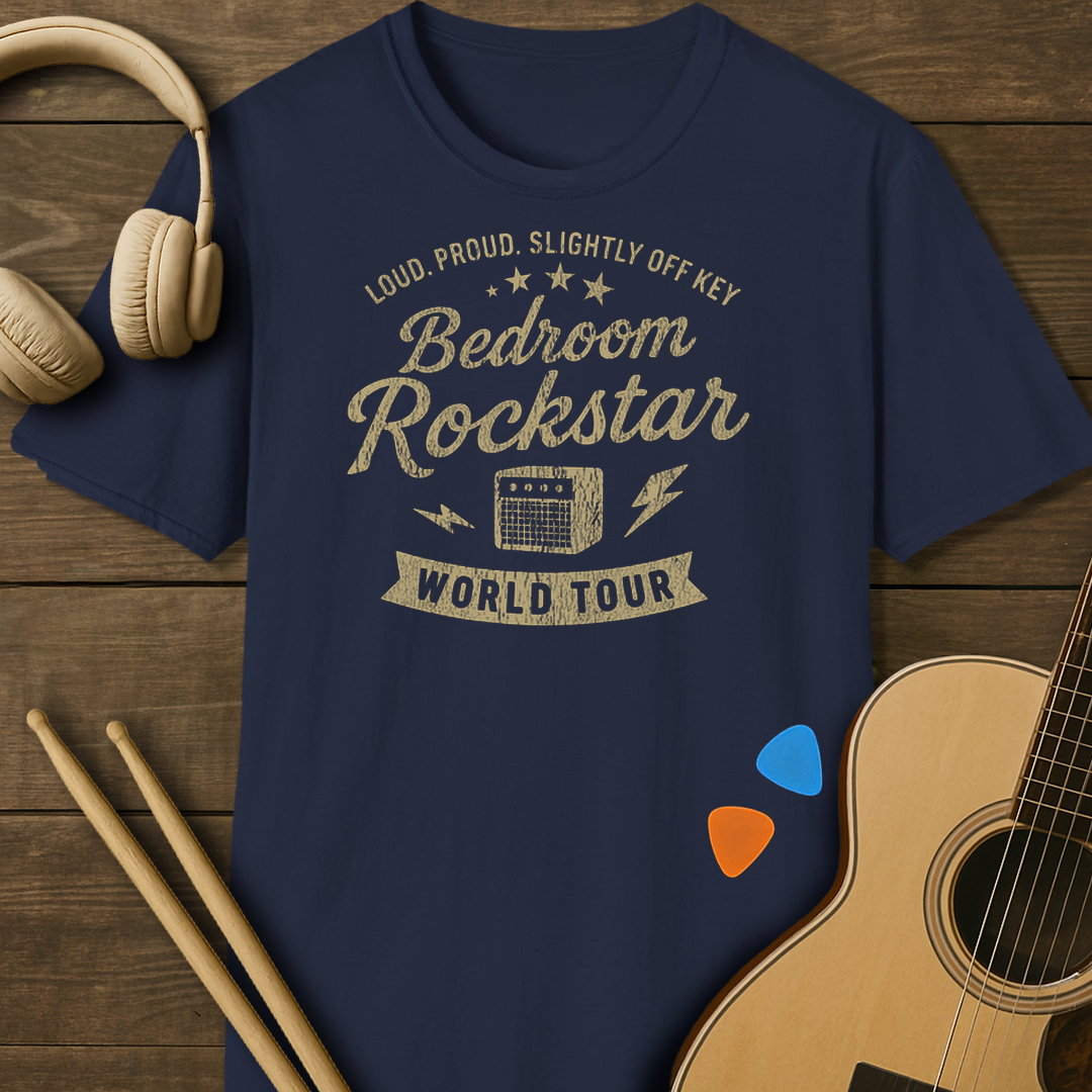 SOUNDOSE Bedroom Rockstar T-Shirt — Navy t-shirt