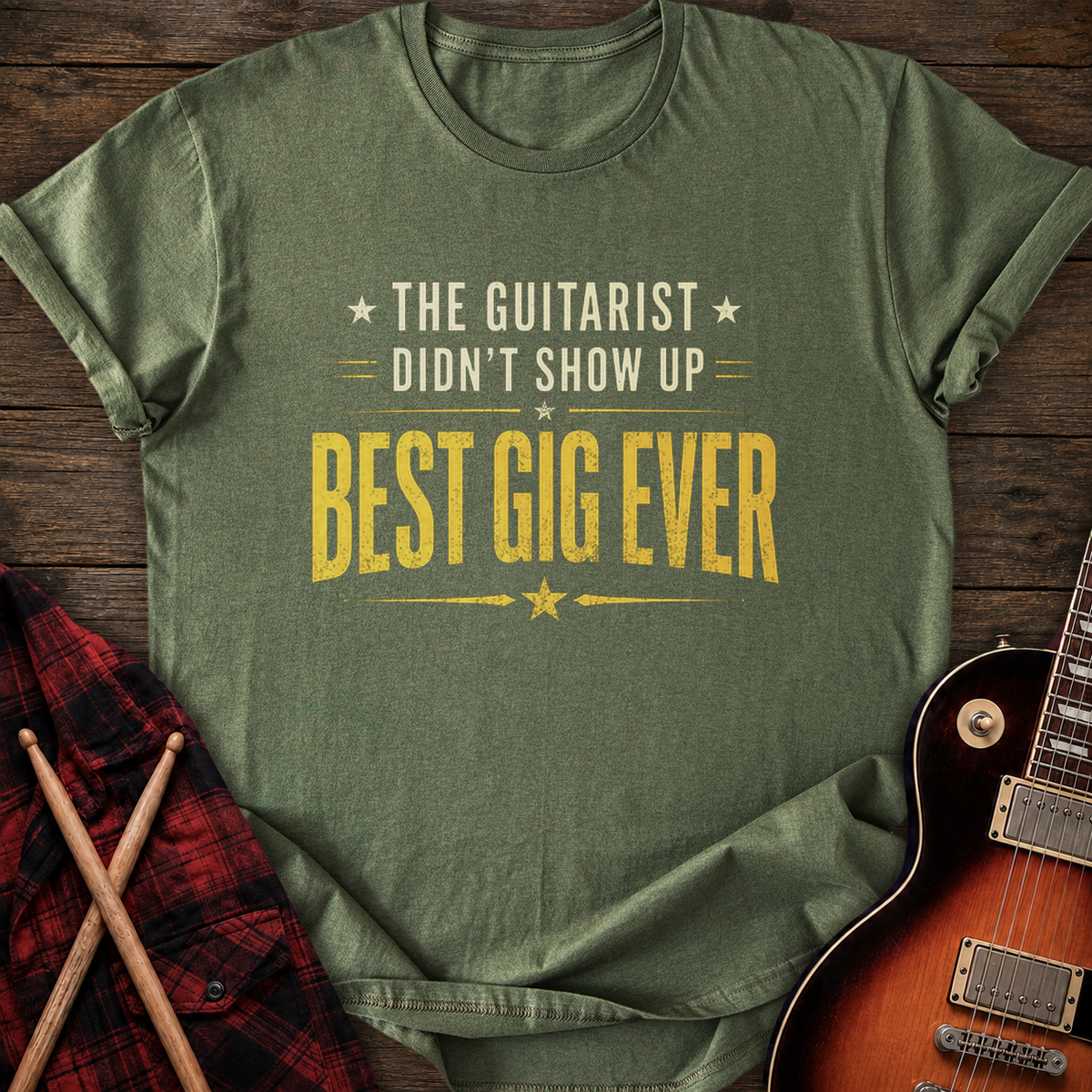 SOUNDOSE Best Gig Ever T-Shirt — Military Green t-shirt