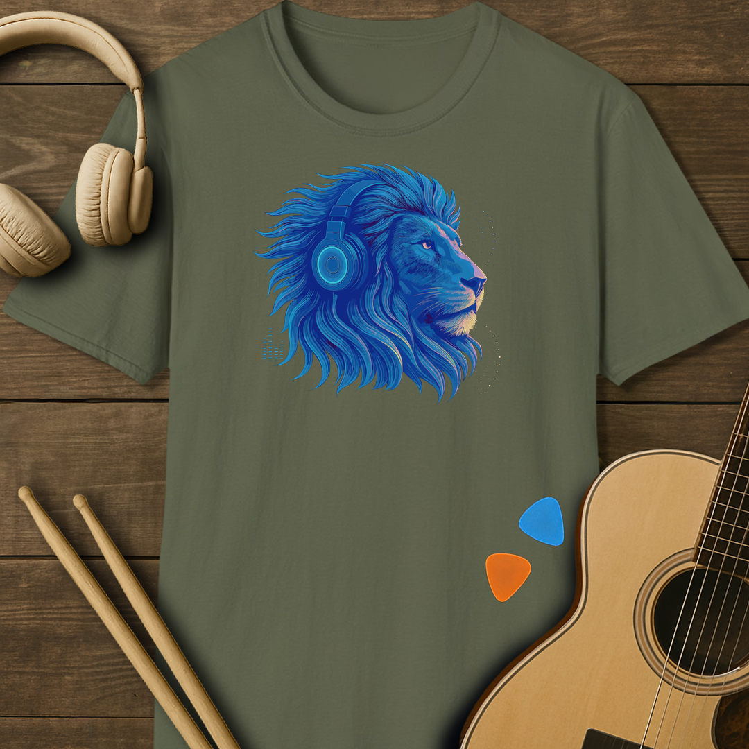 SOUNDOSE Blue Lion T-Shirt — Military Green t-shirt