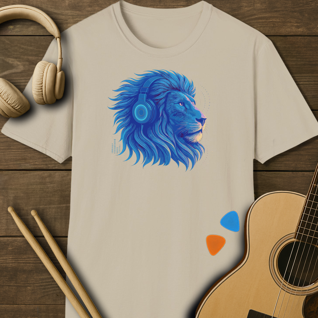 SOUNDOSE Blue Lion T-Shirt — Sand t-shirt