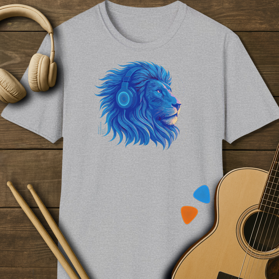 SOUNDOSE Blue Lion T-Shirt — Sport Grey t-shirt