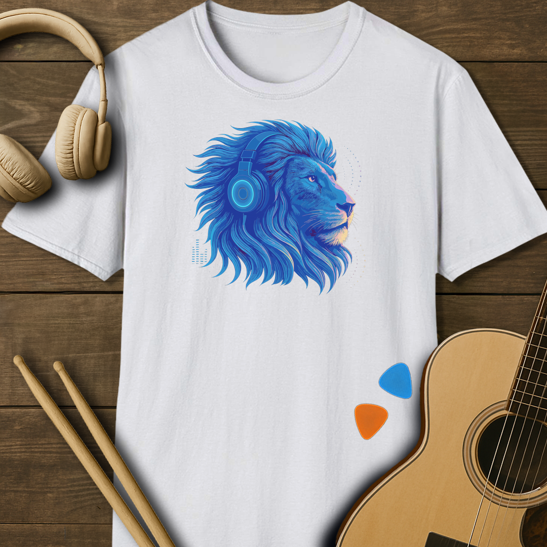 SOUNDOSE Blue Lion T-Shirt — White t-shirt