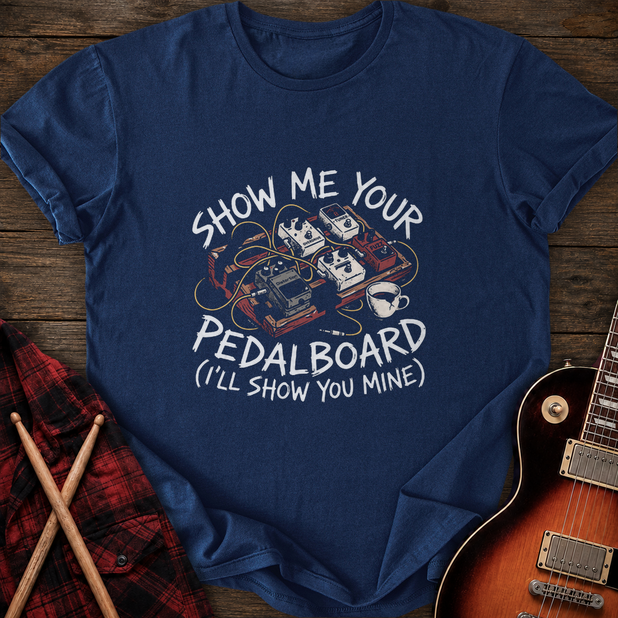 SOUNDOSE Board And Coffee T-Shirt — Navy t-shirt
