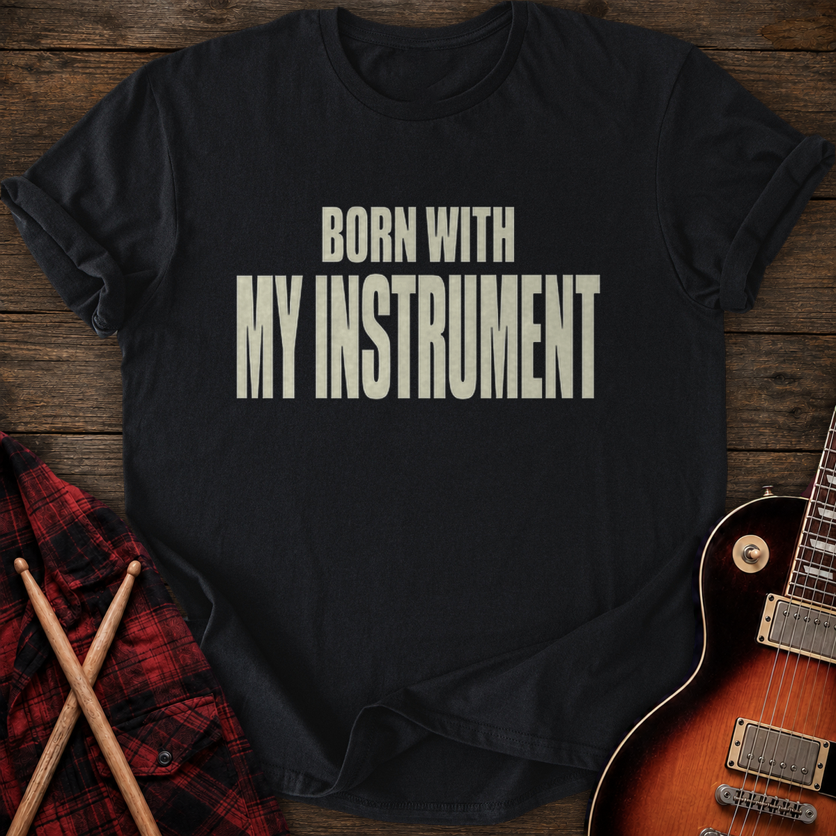 SOUNDOSE Born With It T-Shirt — Black t-shirt