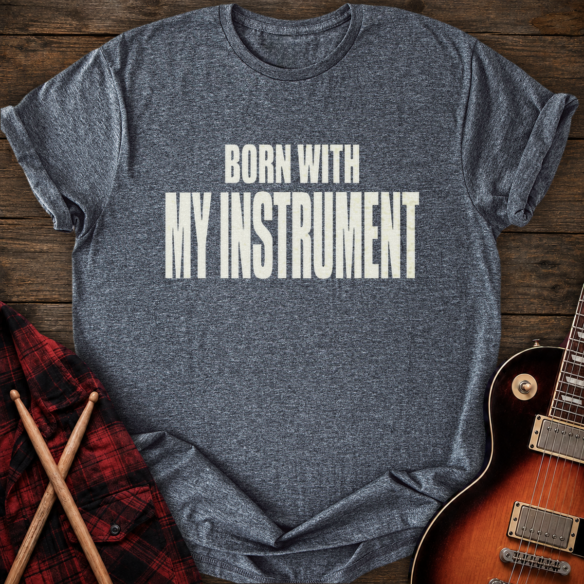 SOUNDOSE Born With It T-Shirt — Dark Heather t-shirt