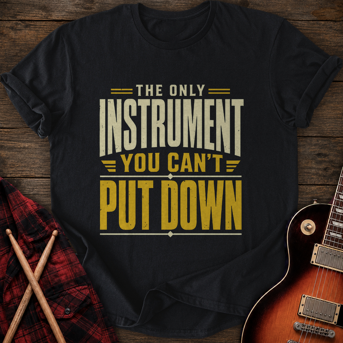 SOUNDOSE Can't Put Down T-Shirt — Black t-shirt