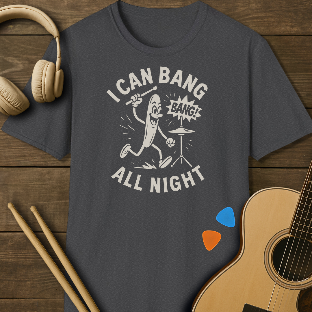 SOUNDOSE Cartoon Drumstick T-Shirt — Dark Heather t-shirt