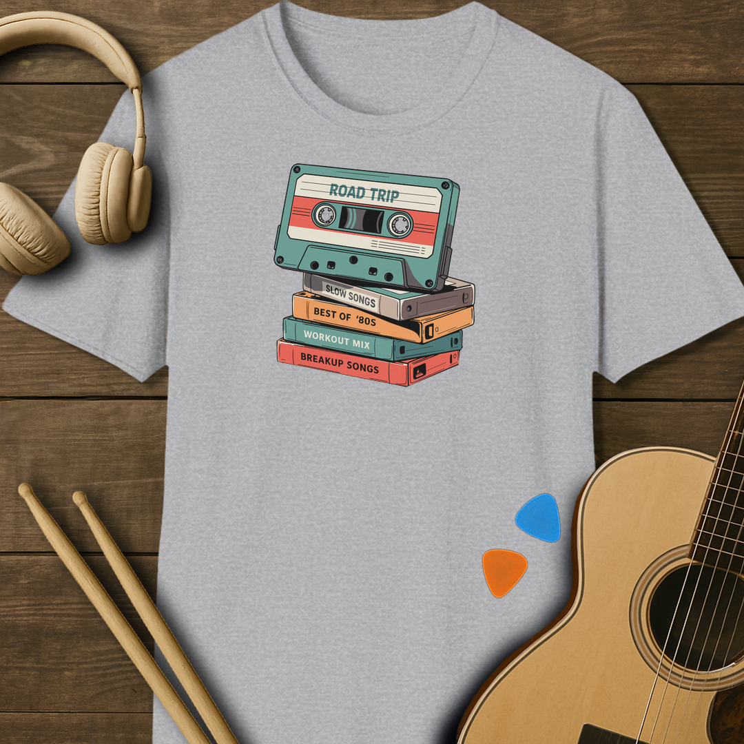 SOUNDOSE Cassette Stack T-Shirt — Sport Grey t-shirt