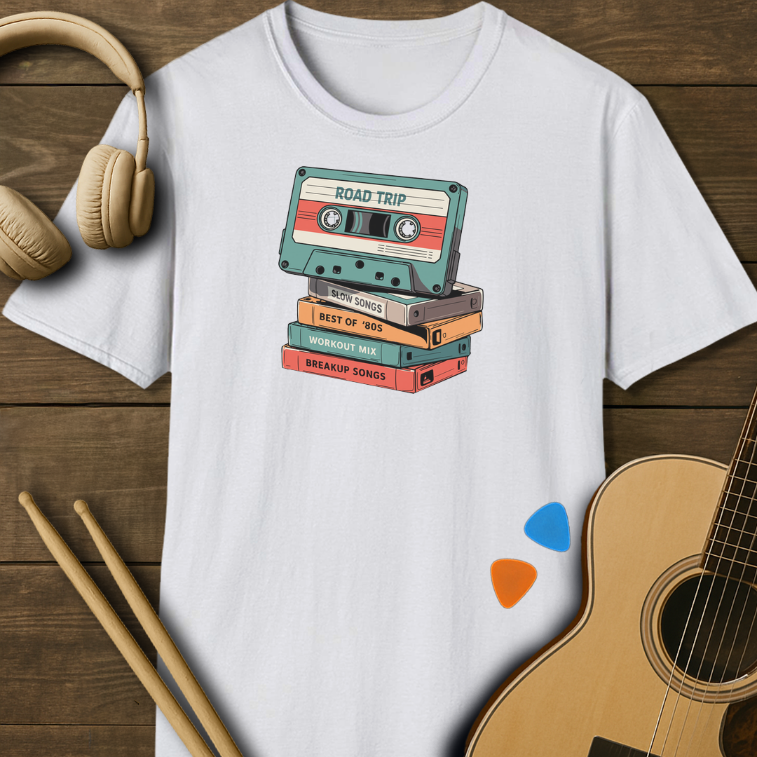 SOUNDOSE Cassette Stack T-Shirt — White t-shirt