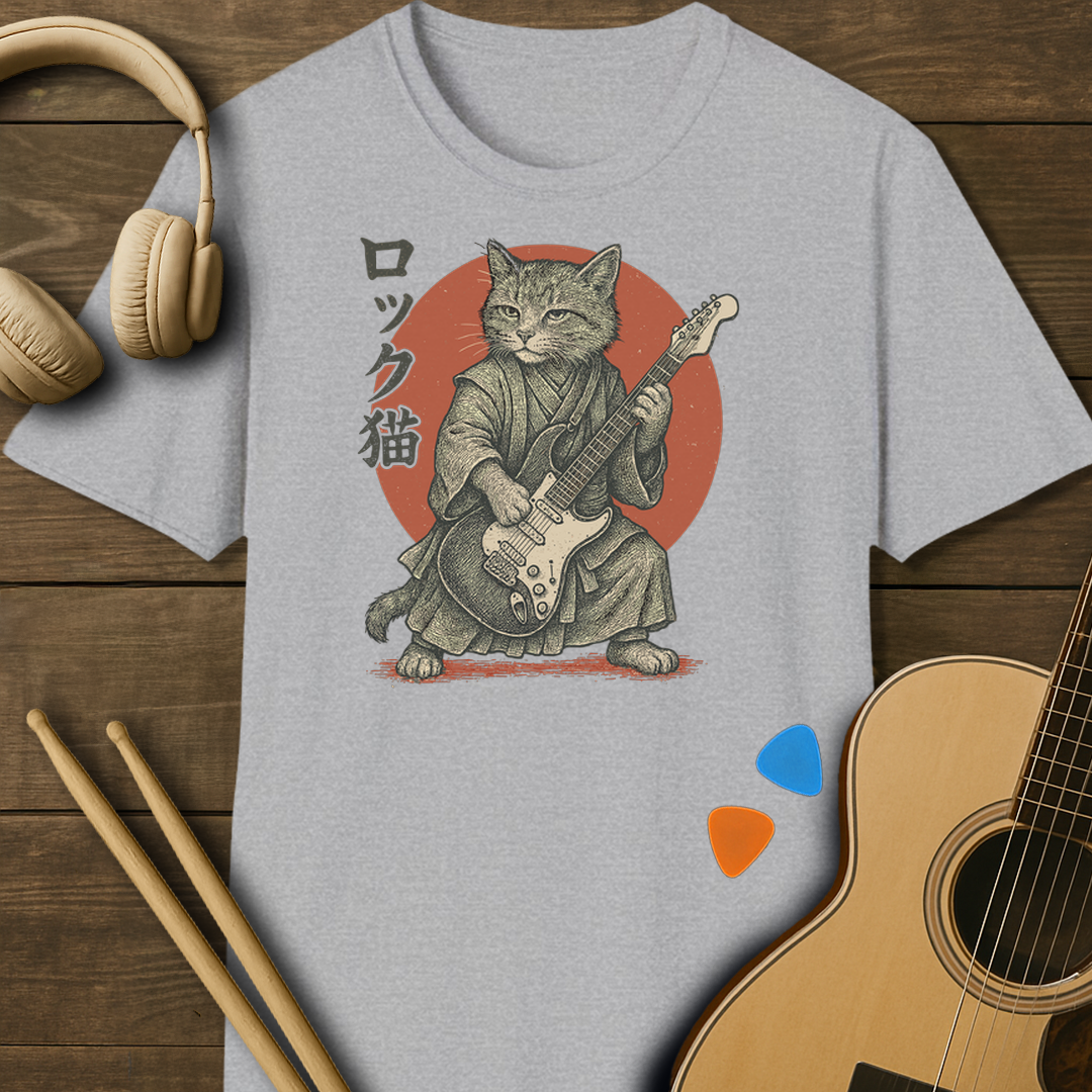 SOUNDOSE Cat Rock T-Shirt — Sport Grey t-shirt