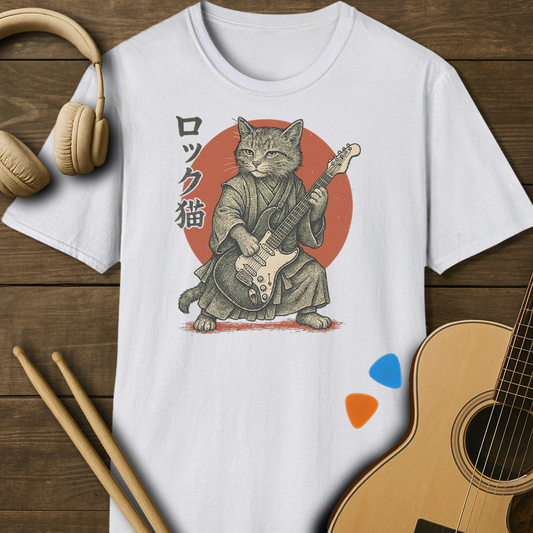 SOUNDOSE Cat Rock T-Shirt — White t-shirt