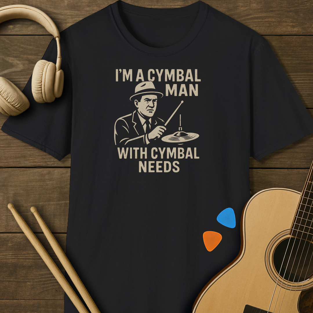 SOUNDOSE Cymbal Man T-Shirt — Black t-shirt