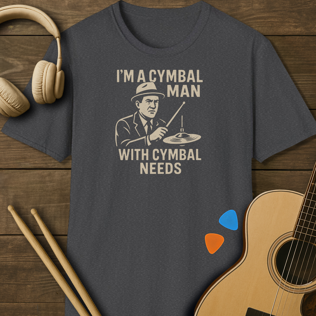 SOUNDOSE Cymbal Man T-Shirt — Dark Heather t-shirt