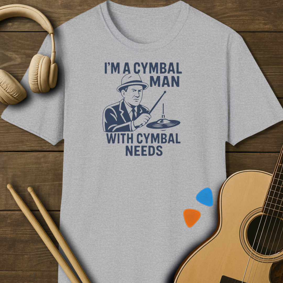 SOUNDOSE Cymbal Man T-Shirt — Sport Grey t-shirt