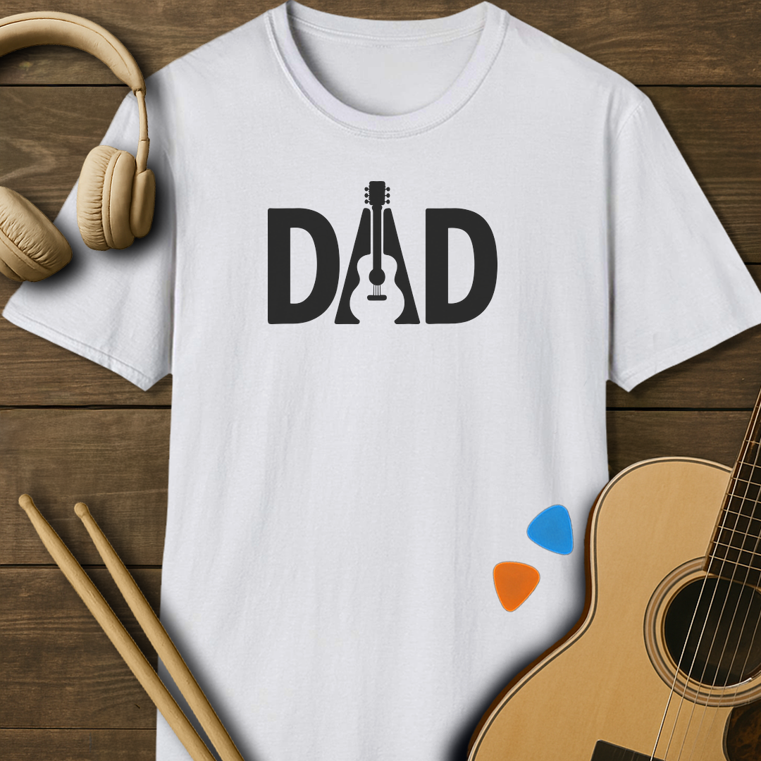 SOUNDOSE Dad Acoustic T-Shirt — White t-shirt
