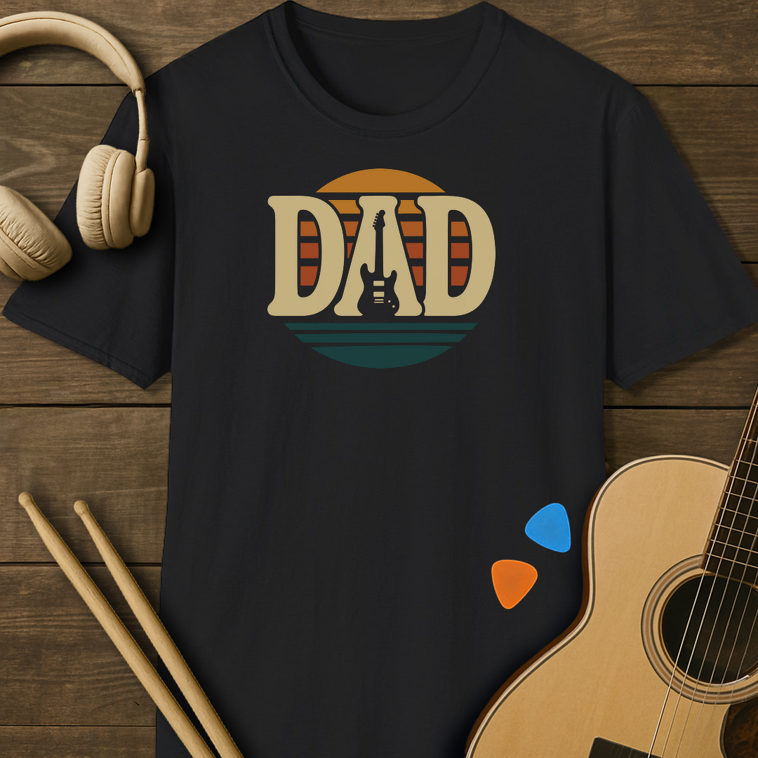 SOUNDOSE Dad Sunset T-Shirt — Black t-shirt