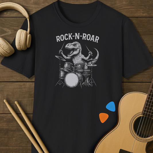 SOUNDOSE Dino Roar T-Shirt — Black t-shirt
