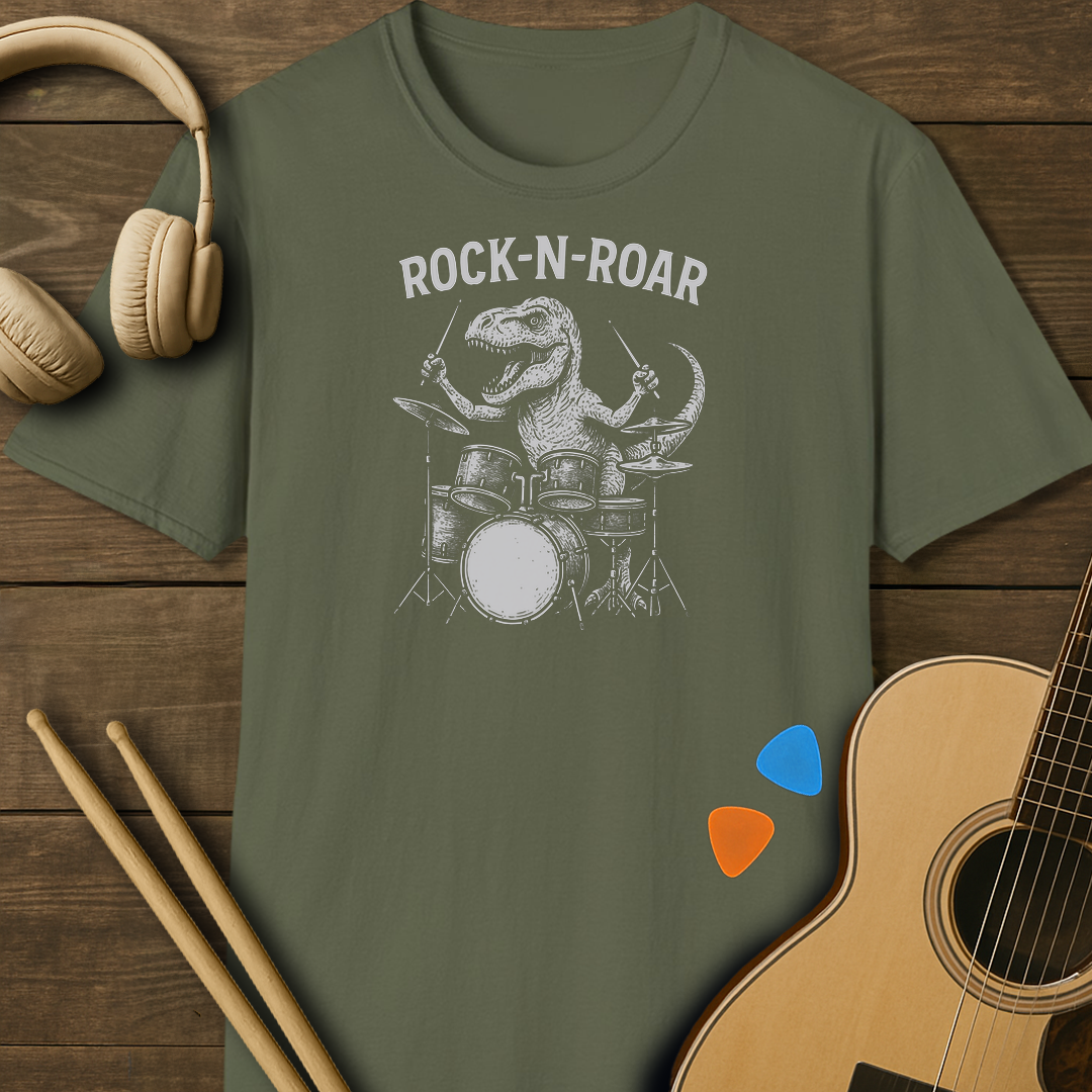 SOUNDOSE Dino Roar T-Shirt — Military Green t-shirt
