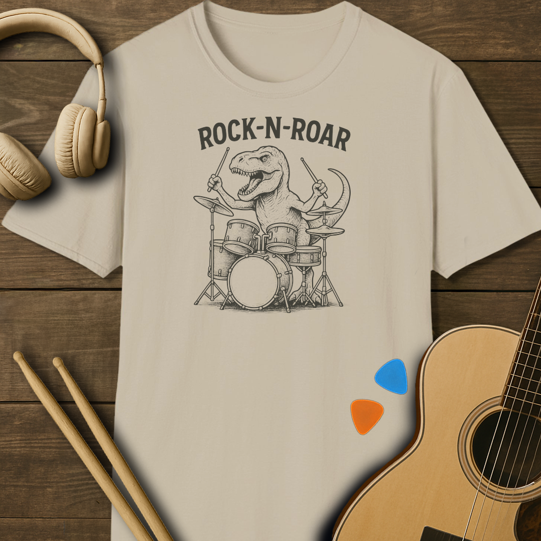 SOUNDOSE Dino Roar T-Shirt — Sand t-shirt