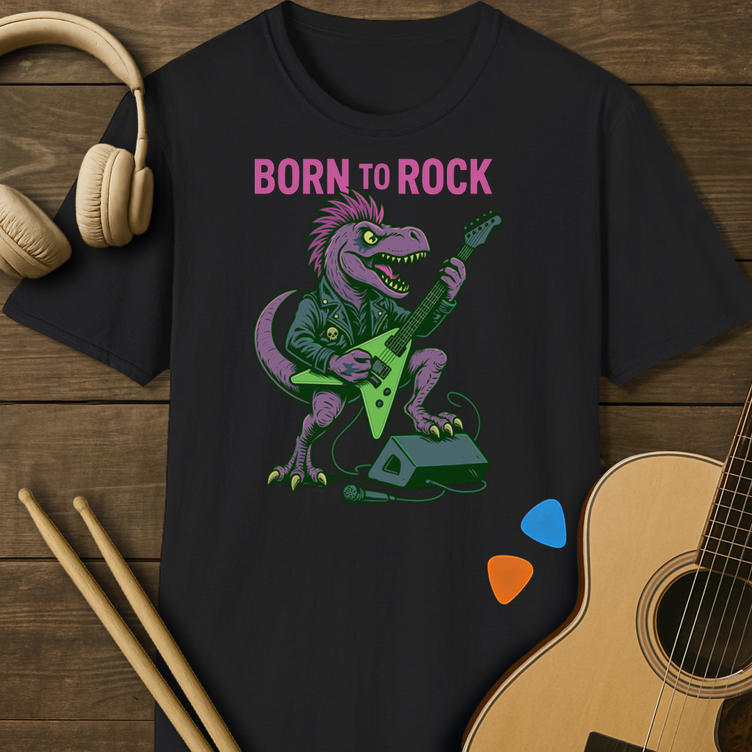 SOUNDOSE Dino Rock T-Shirt — Black t-shirt