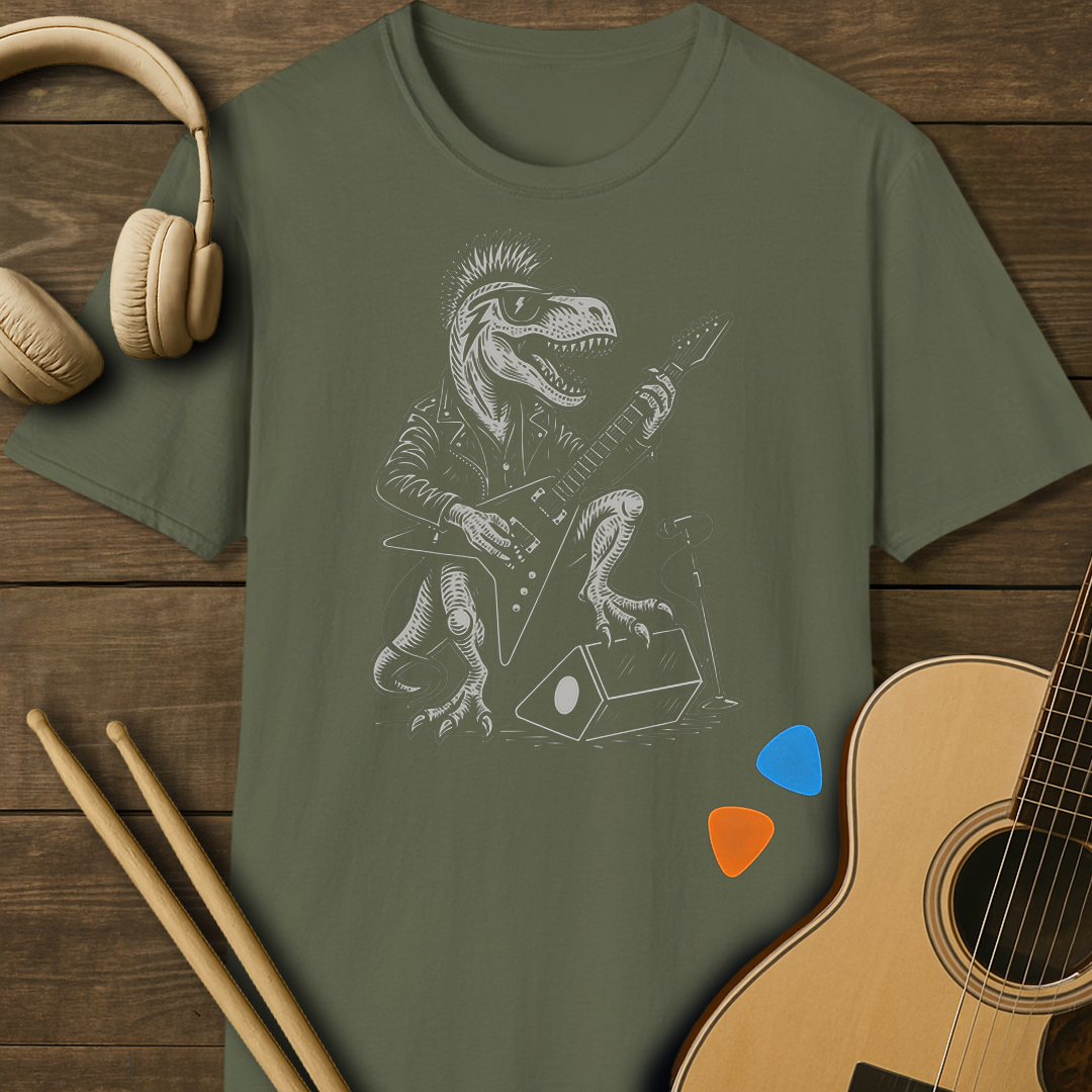 SOUNDOSE Dino Shredder T-Shirt — Military Green t-shirt