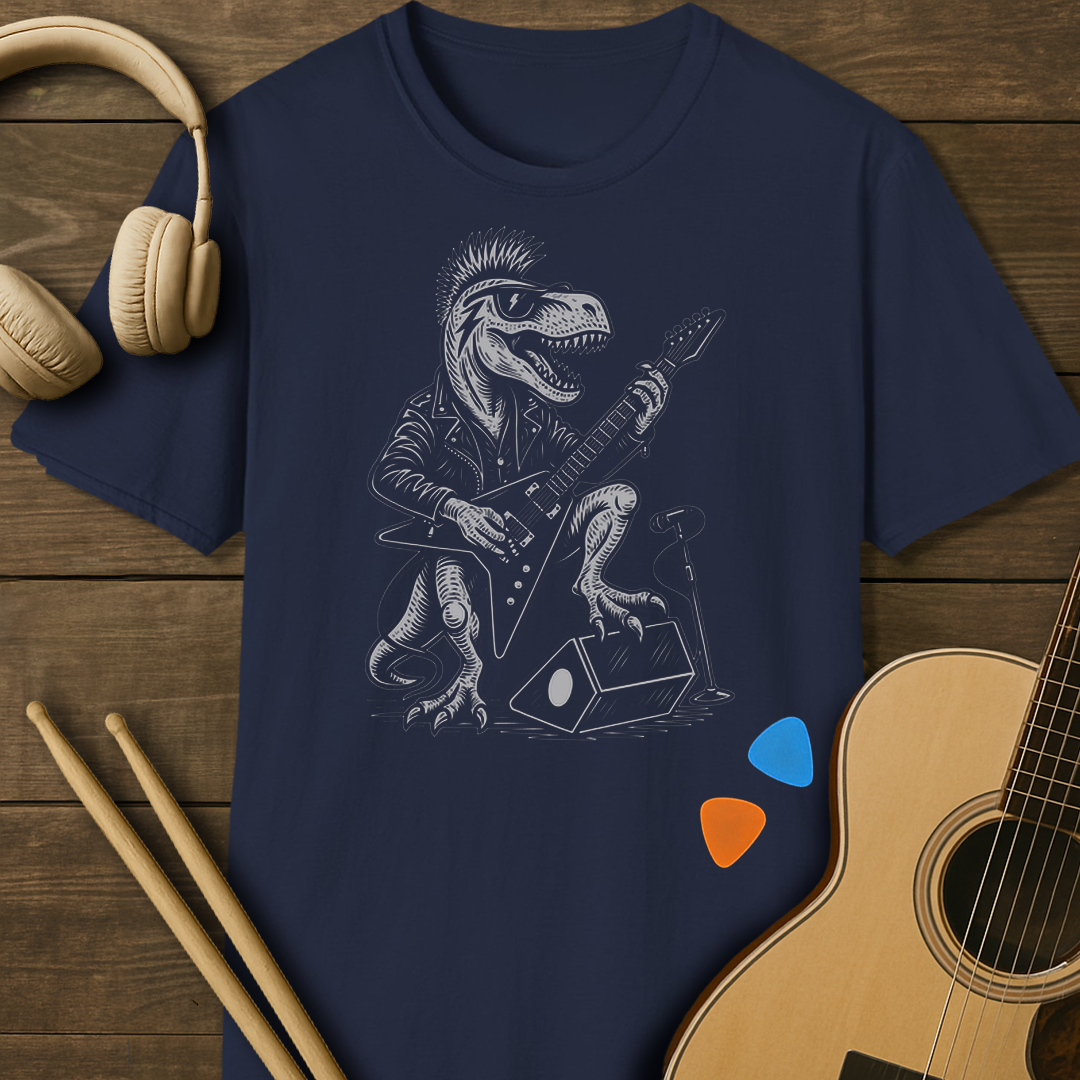 SOUNDOSE Dino Shredder T-Shirt — Navy t-shirt
